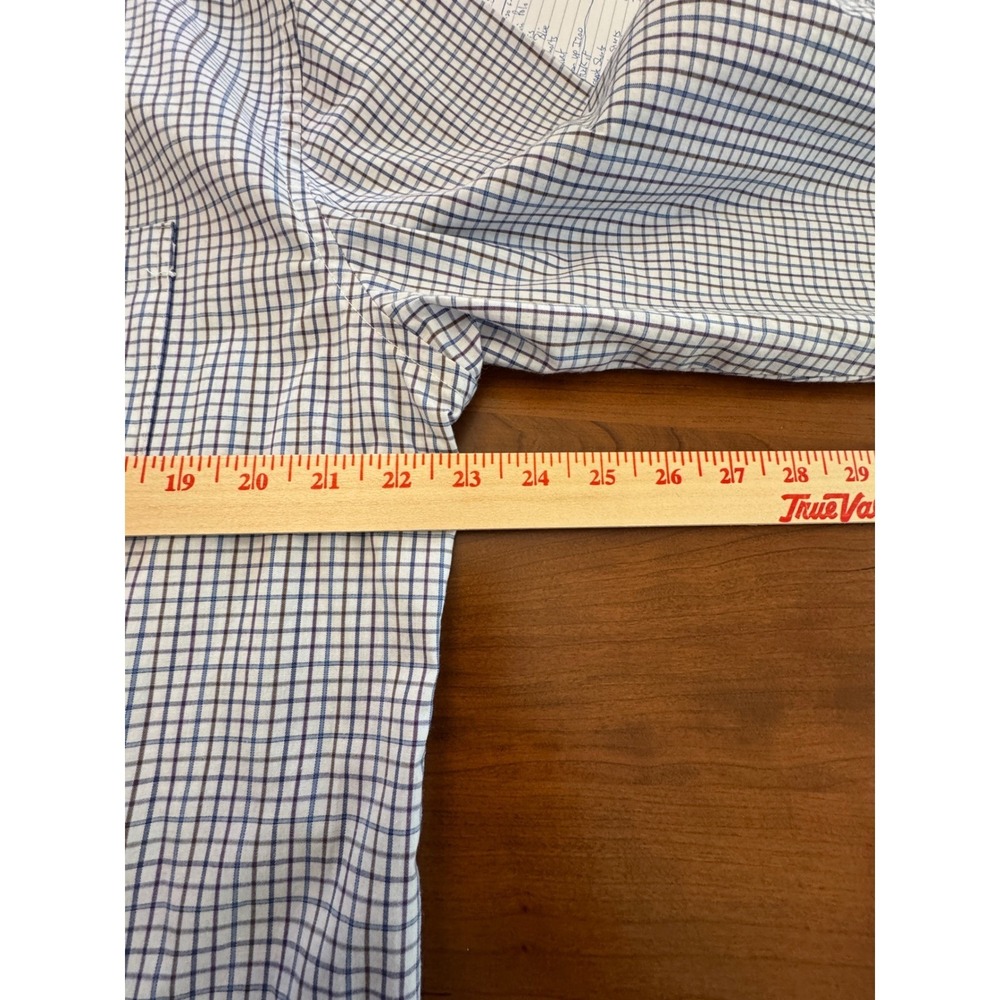 IZOD Mens Blue Brown Tattersall Check Button Down Shirt Size Large Long Sleeve - Picture 7 of 7